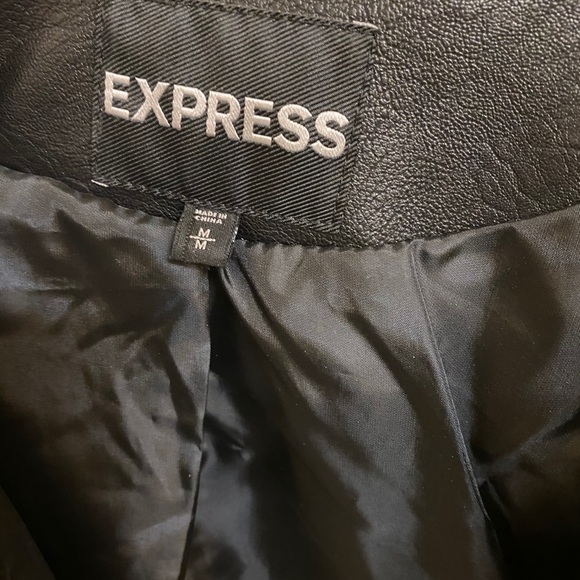 Express Faux Fur and Leather Moto Jacket - Picture 3 of 7